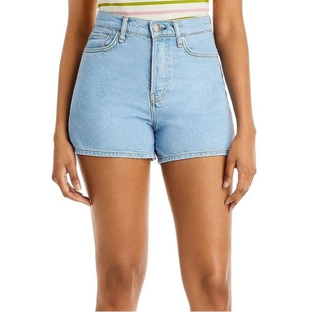 Rag & Bone Featherweight Maya High-Rise 4"  Denim Short size 30 in Light Wash